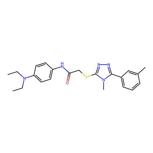 N-[4-(diethylamino)phenyl]-2-{[4-methyl-5-(3-methylphenyl)-4H-1,2,4-triazol-3-yl]sulfanyl}acetamide structure