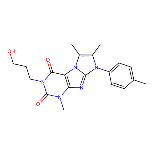 3-(3-hydroxypropyl)-1,6,7-trimethyl-8-(p-tolyl)-1H-imidazo[2,1-f]purine-2,4(3H,8H)-dione structure
