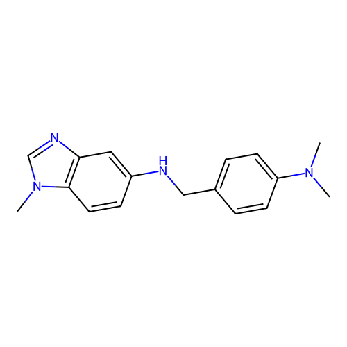 N-[4-(dimethylamino)benzyl]-1-methyl-1H-benzimidazol-5-amine structure