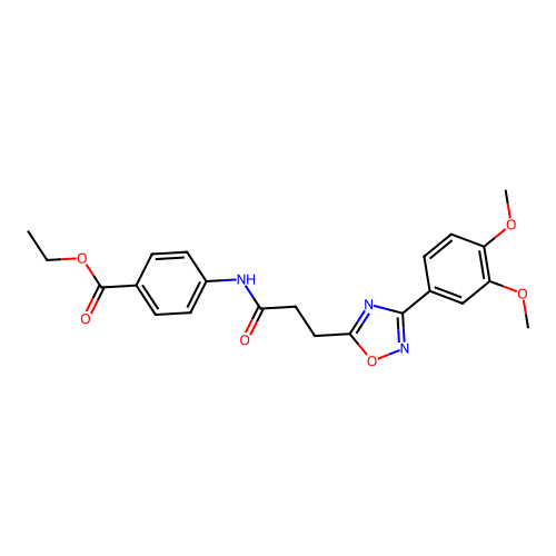 Ethyl 4-[3-[3-(3,4-dimethoxyphenyl)-1,2,4-oxadiazol-5-yl]propanoylamino]benzoate structure