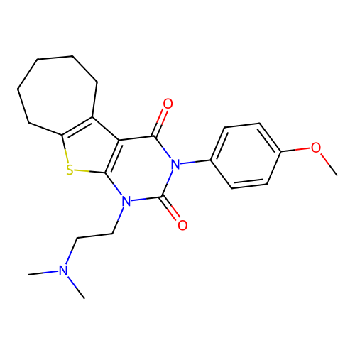 1-(2-(dimethylamino)ethyl)-3-(4-methoxyphenyl)-6,7,8,9-tetrahydro-1H-cyclohepta[4,5]thieno[2,3-d]pyrimidine-2,4(3H,5H)-dione structure