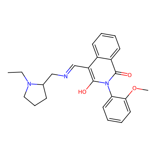 4-[[(1-ethylpyrrolidin-2-yl)methylamino]methylidene]-2-(2-methoxyphenyl)isoquinoline-1,3-dione structure