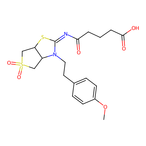 5-{[(2Z)-3-[2-(4-methoxyphenyl)ethyl]-5,5-dioxidotetrahydrothieno[3,4-d][1,3]thiazol-2(3H)-ylidene]amino}-5-oxopentanoic acid structure