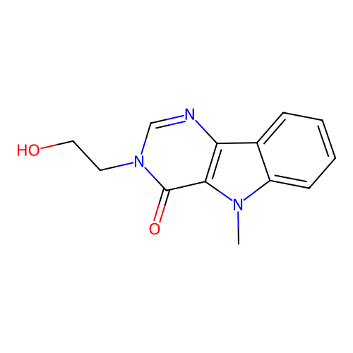 3-(2-hydroxyethyl)-5-methyl-3,5-dihydro-4H-pyrimido[5,4-b]indol-4-one structure