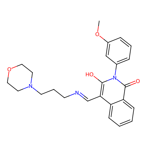 2-(3-methoxyphenyl)-4-[(3-morpholin-4-ylpropylamino)methylidene]isoquinoline-1,3-dione structure