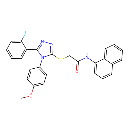 2-{[5-(2-fluorophenyl)-4-(4-methoxyphenyl)-4H-1,2,4-triazol-3-yl]sulfanyl}-N-(naphthalen-1-yl)acetamide structure