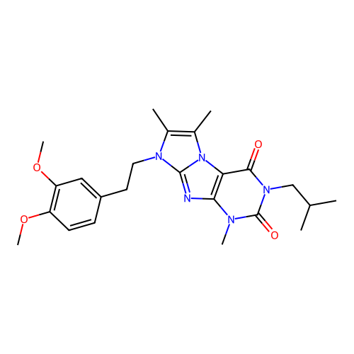 8-(3,4-dimethoxyphenethyl)-3-isobutyl-1,6,7-trimethyl-1H-imidazo[2,1-f]purine-2,4(3H,8H)-dione structure