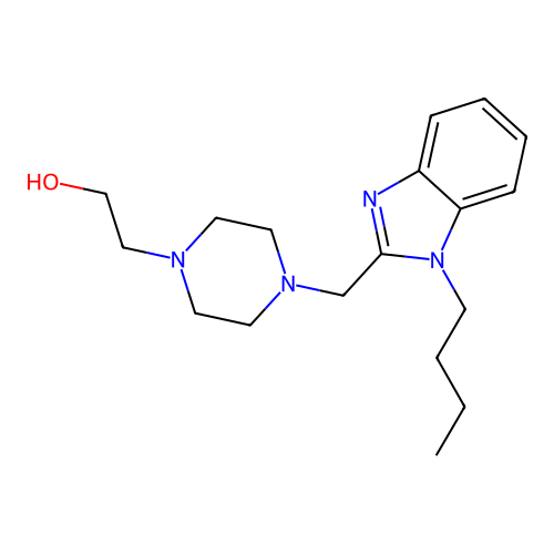 2-[4-[(1-Butylbenzimidazol-2-yl)methyl]piperazin-1-yl]ethanol structure