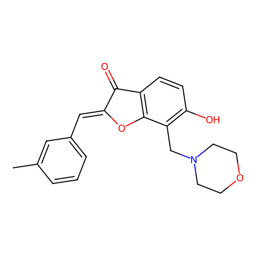 (Z)-6-hydroxy-2-(3-methylbenzylidene)-7-(morpholinomethyl)benzofuran-3(2H)-one structure