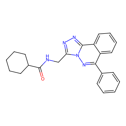 N-[(6-phenyl[1,2,4]triazolo[3,4-a]phthalazin-3-yl)methyl]cyclohexanecarboxamide structure