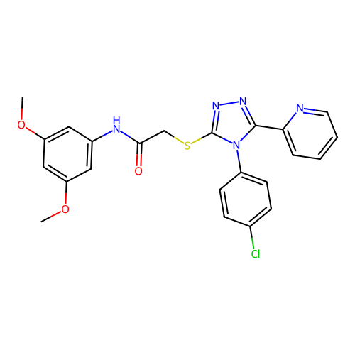 2-{[4-(4-chlorophenyl)-5-(pyridin-2-yl)-4H-1,2,4-triazol-3-yl]sulfanyl}-N-(3,5-dimethoxyphenyl)acetamide structure