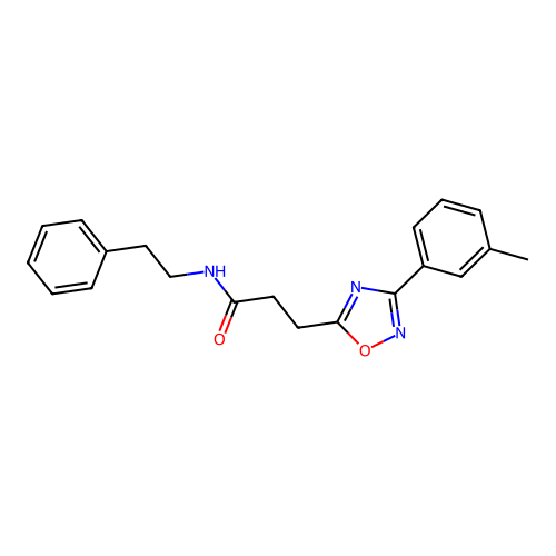 3-[3-(3-methylphenyl)-1,2,4-oxadiazol-5-yl]-N-(2-phenylethyl)propanamide structure