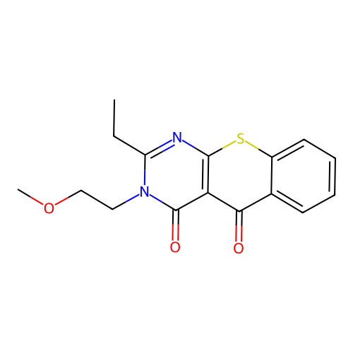 2-ethyl-3-(2-methoxyethyl)-4H-thiochromeno[2,3-d]pyrimidine-4,5(3H)-dione structure