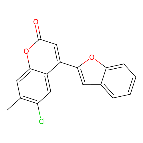 4-(1-benzofuran-2-yl)-6-chloro-7-methyl-2H-chromen-2-one structure
