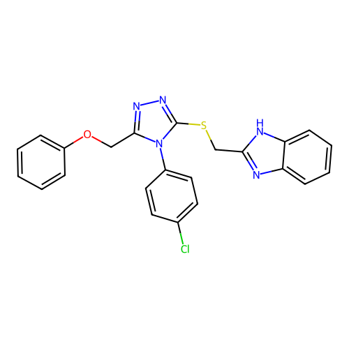{[5-(benzimidazol-2-ylmethylthio)-4-(4-chlorophenyl)-1,2,4-triazol-3-yl]methox y}benzene structure