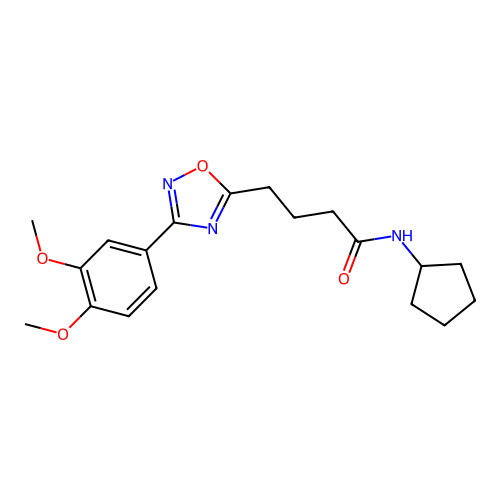 N-cyclopentyl-4-[3-(3,4-dimethoxyphenyl)-1,2,4-oxadiazol-5-yl]butanamide structure