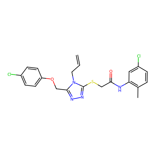 2-((4-allyl-5-((4-chlorophenoxy)methyl)-4H-1,2,4-triazol-3-yl)thio)-N-(5-chloro-2-methylphenyl)acetamide structure