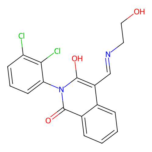2-(2,3-dichlorophenyl)-4-[(2-hydroxyethylamino)methylidene]isoquinoline-1,3-dione structure