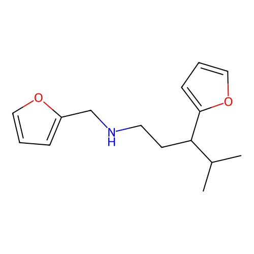 3-(furan-2-yl)-N-(furan-2-ylmethyl)-4-methylpentan-1-amine structure