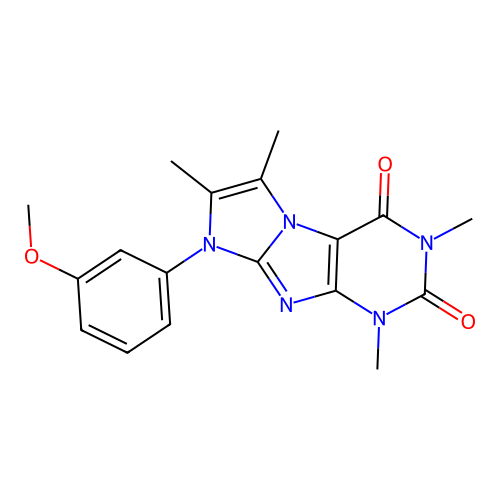 8-(3-methoxyphenyl)-1,3,6,7-tetramethyl-1H-imidazo[2,1-f]purine-2,4(3H,8H)-dione structure