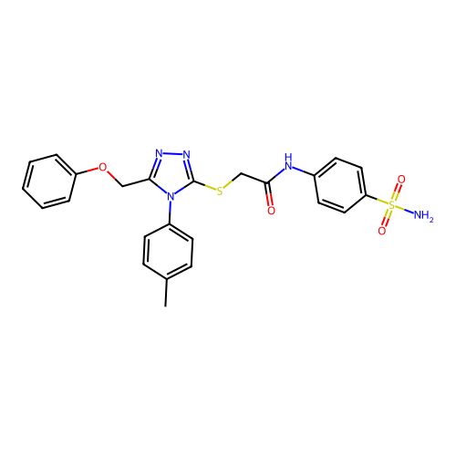 2-{[4-(4-methylphenyl)-5-(phenoxymethyl)-4H-1,2,4-triazol-3-yl]sulfanyl}-N-(4-sulfamoylphenyl)acetamide structure