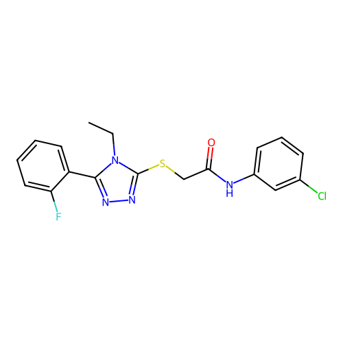 N-(3-chlorophenyl)-2-{[4-ethyl-5-(2-fluorophenyl)-4H-1,2,4-triazol-3-yl]sulfanyl}acetamide structure