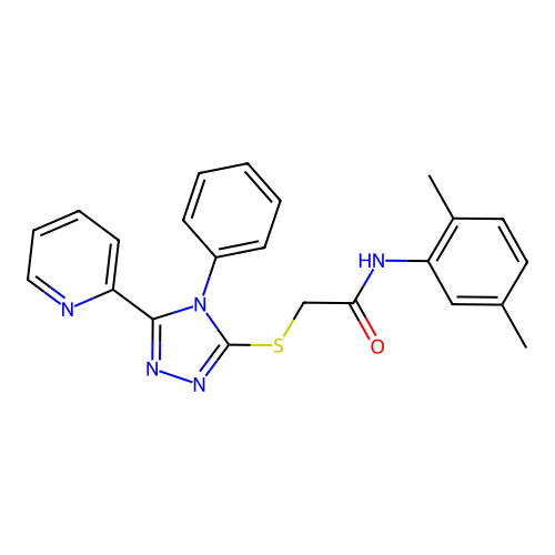 N-(2,5-dimethylphenyl)-2-{[4-phenyl-5-(pyridin-2-yl)-4H-1,2,4-triazol-3-yl]sulfanyl}acetamide structure