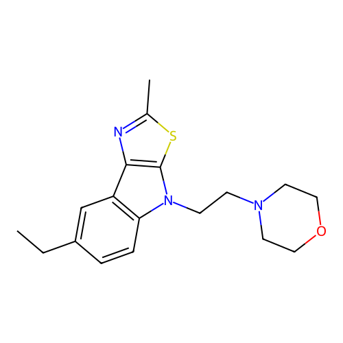 7-ethyl-2-methyl-4-[2-(morpholin-4-yl)ethyl]-4H-[1,3]thiazolo[5,4-b]indole structure