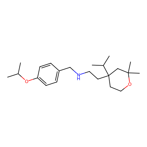 2-[2,2-dimethyl-4-(propan-2-yl)tetrahydro-2H-pyran-4-yl]-N-[4-(propan-2-yloxy)benzyl]ethanamine structure