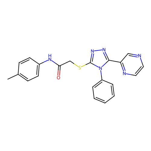 N-(4-methylphenyl)-2-{[4-phenyl-5-(pyrazin-2-yl)-4H-1,2,4-triazol-3-yl]sulfanyl}acetamide structure