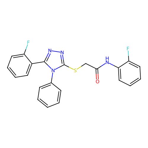 N-(2-fluorophenyl)-2-[[5-(2-fluorophenyl)-4-phenyl-1,2,4-triazol-3-yl]sulfanyl]acetamide structure