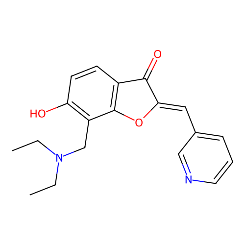 (Z)-7-((diethylamino)methyl)-6-hydroxy-2-(pyridin-3-ylmethylene)benzofuran-3(2H)-one structure