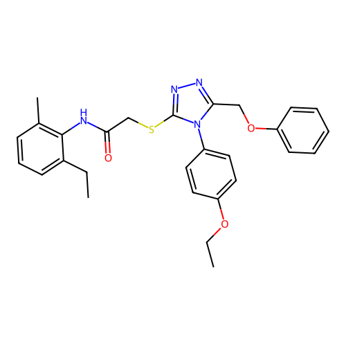 2-{[4-(4-ethoxyphenyl)-5-(phenoxymethyl)-4H-1,2,4-triazol-3-yl]sulfanyl}-N-(2-ethyl-6-methylphenyl)acetamide structure