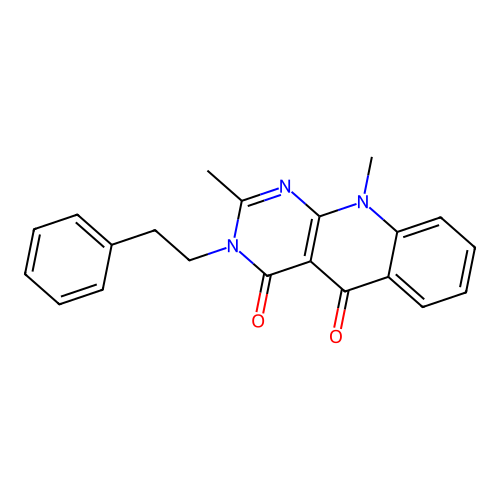 2,10-dimethyl-3-(2-phenylethyl)pyrimido[4,5-b]quinoline-4,5(3H,10H)-dione structure