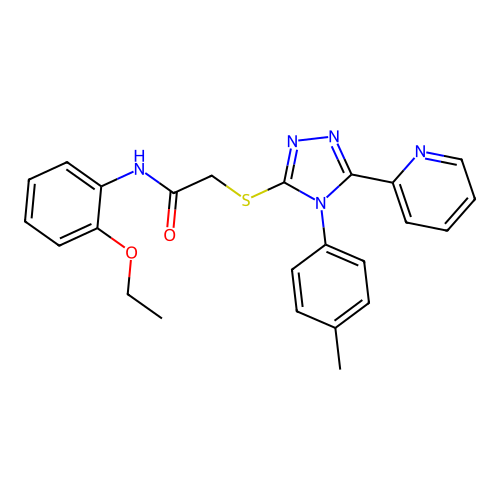 N-(2-ethoxyphenyl)-2-[[4-(4-methylphenyl)-5-pyridin-2-yl-1,2,4-triazol-3-yl]sulfanyl]acetamide structure