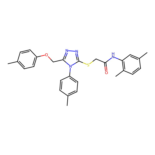 N-(2,5-dimethylphenyl)-2-((4-(p-tolyl)-5-((p-tolyloxy)methyl)-4H-1,2,4-triazol-3-yl)thio)acetamide structure