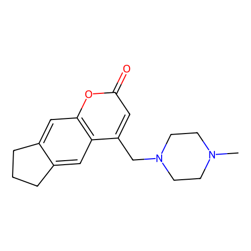 4-((4-methylpiperazin-1-yl)methyl)-7,8-dihydrocyclopenta[g]chromen-2(6H)-one structure