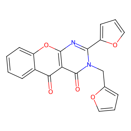 2-(furan-2-yl)-3-(furan-2-ylmethyl)-3H-chromeno[2,3-d]pyrimidine-4,5-dione structure