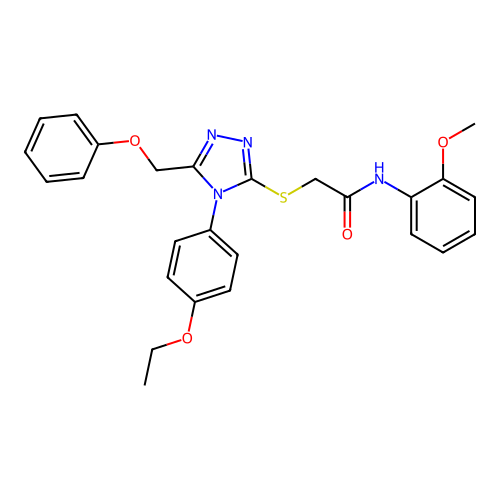2-{[4-(4-ethoxyphenyl)-5-(phenoxymethyl)-4H-1,2,4-triazol-3-yl]sulfanyl}-N-(2-methoxyphenyl)acetamide structure