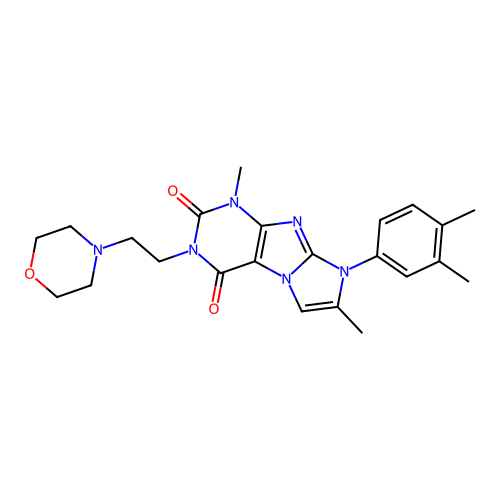 6-(3,4-dimethylphenyl)-4,7-dimethyl-2-(2-morpholin-4-ylethyl)purino[7,8-a]imidazole-1,3-dione structure