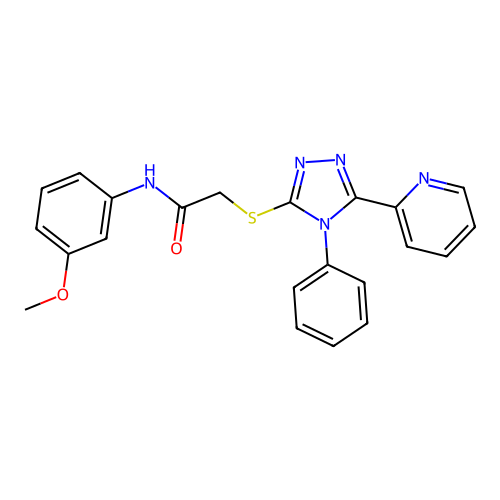 N-(3-methoxyphenyl)-2-{[4-phenyl-5-(pyridin-2-yl)-4H-1,2,4-triazol-3-yl]sulfanyl}acetamide structure