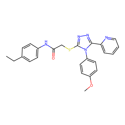 N-(4-ethylphenyl)-2-[[4-(4-methoxyphenyl)-5-pyridin-2-yl-1,2,4-triazol-3-yl]sulfanyl]acetamide structure