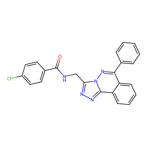 4-chloro-N-[(6-phenyl[1,2,4]triazolo[3,4-a]phthalazin-3-yl)methyl]benzamide structure