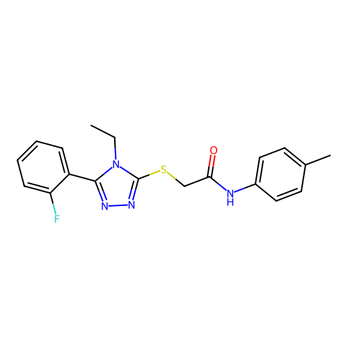 2-{[4-ethyl-5-(2-fluorophenyl)-4H-1,2,4-triazol-3-yl]sulfanyl}-N-(4-methylphenyl)acetamide structure