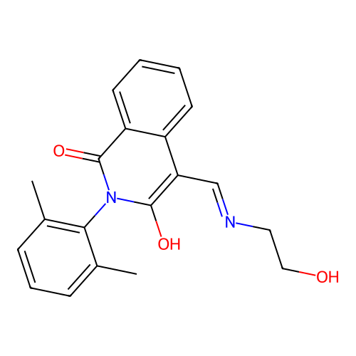 2-(2,6-dimethylphenyl)-4-[(2-hydroxyethylamino)methylidene]isoquinoline-1,3-dione structure