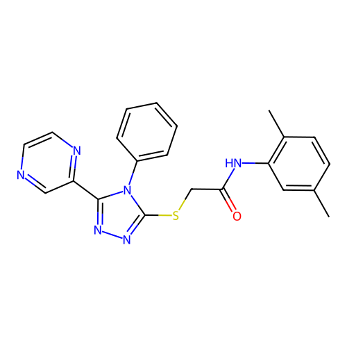 N-(2,5-dimethylphenyl)-2-{[4-phenyl-5-(pyrazin-2-yl)-4H-1,2,4-triazol-3-yl]sulfanyl}acetamide structure