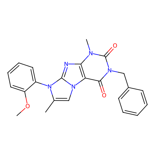 3-benzyl-8-(2-methoxyphenyl)-1,7-dimethyl-1H-imidazo[2,1-f]purine-2,4(3H,8H)-dione structure