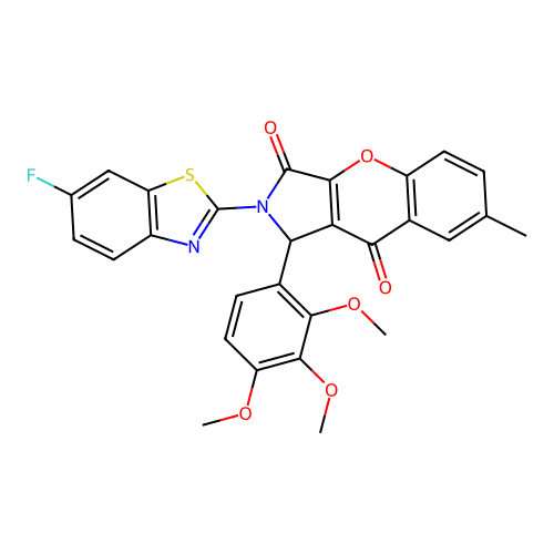 2-(6-fluoro-1,3-benzothiazol-2-yl)-7-methyl-1-(2,3,4-trimethoxyphenyl)-1,2-dihydrochromeno[2,3-c]pyrrole-3,9-dione structure