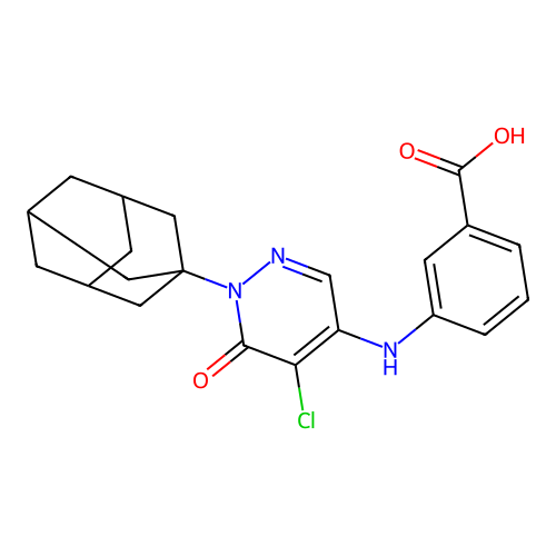 3-[[1-(1-adamantyl)-5-chloro-6-oxo-pyridazin-4-yl]amino]benzoic Acid structure