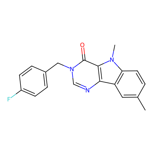 3-[(4-Fluorophenyl)methyl]-5,8-dimethylpyrimido[5,4-b]indol-4-one structure
